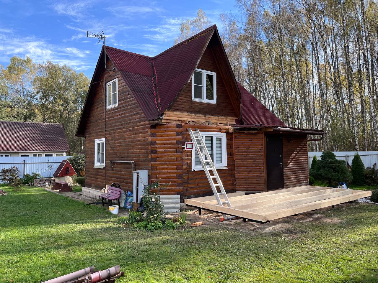 Строительство утепленной пристройки с выходом из кухни