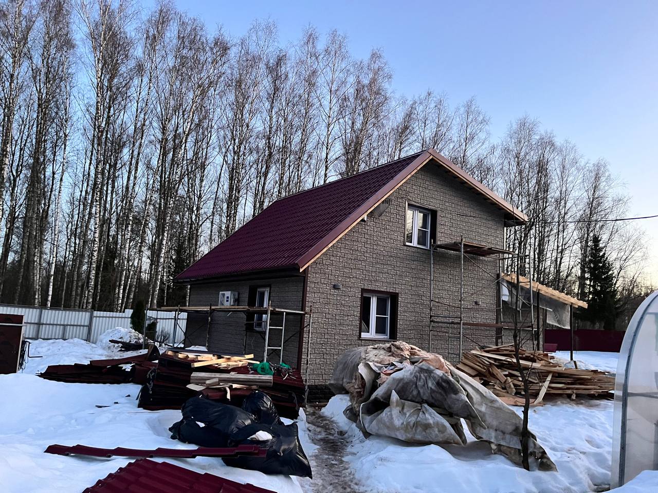 Стыковка новой крыши с ранее построенной утепленной верандой